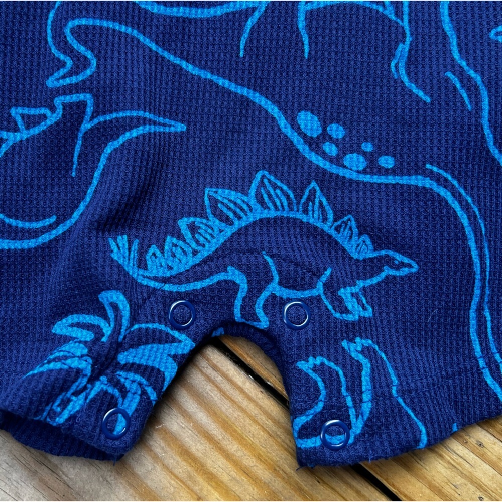 Carter’s 9M one piece shorts and short sleeve dinosaur thermal bodysuit - Picture 4 of 6
